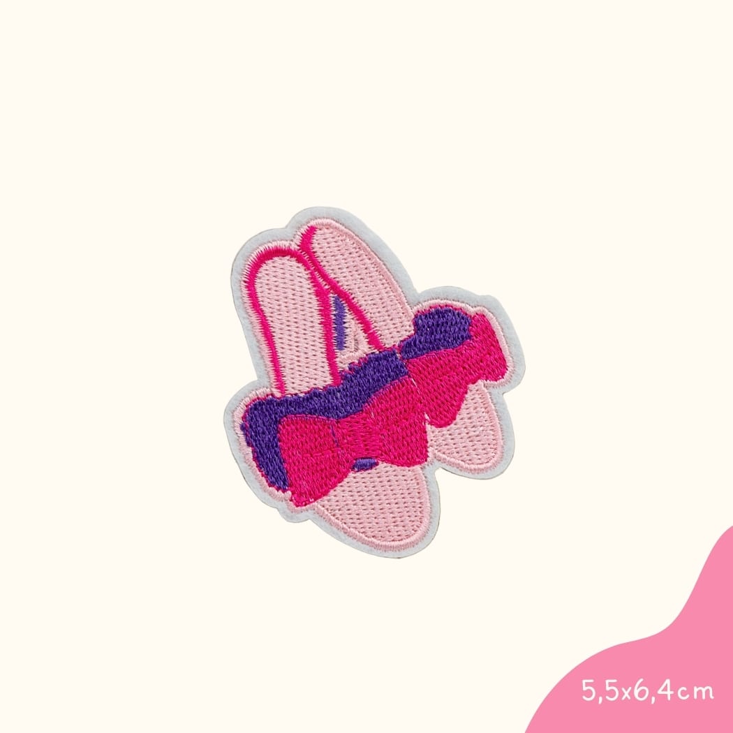 Funkey Monkey Bügelbild – Barbie Stöckelschuhe pink, ideal für kreative und stilvolle Gestaltung von Kinderkleidung.