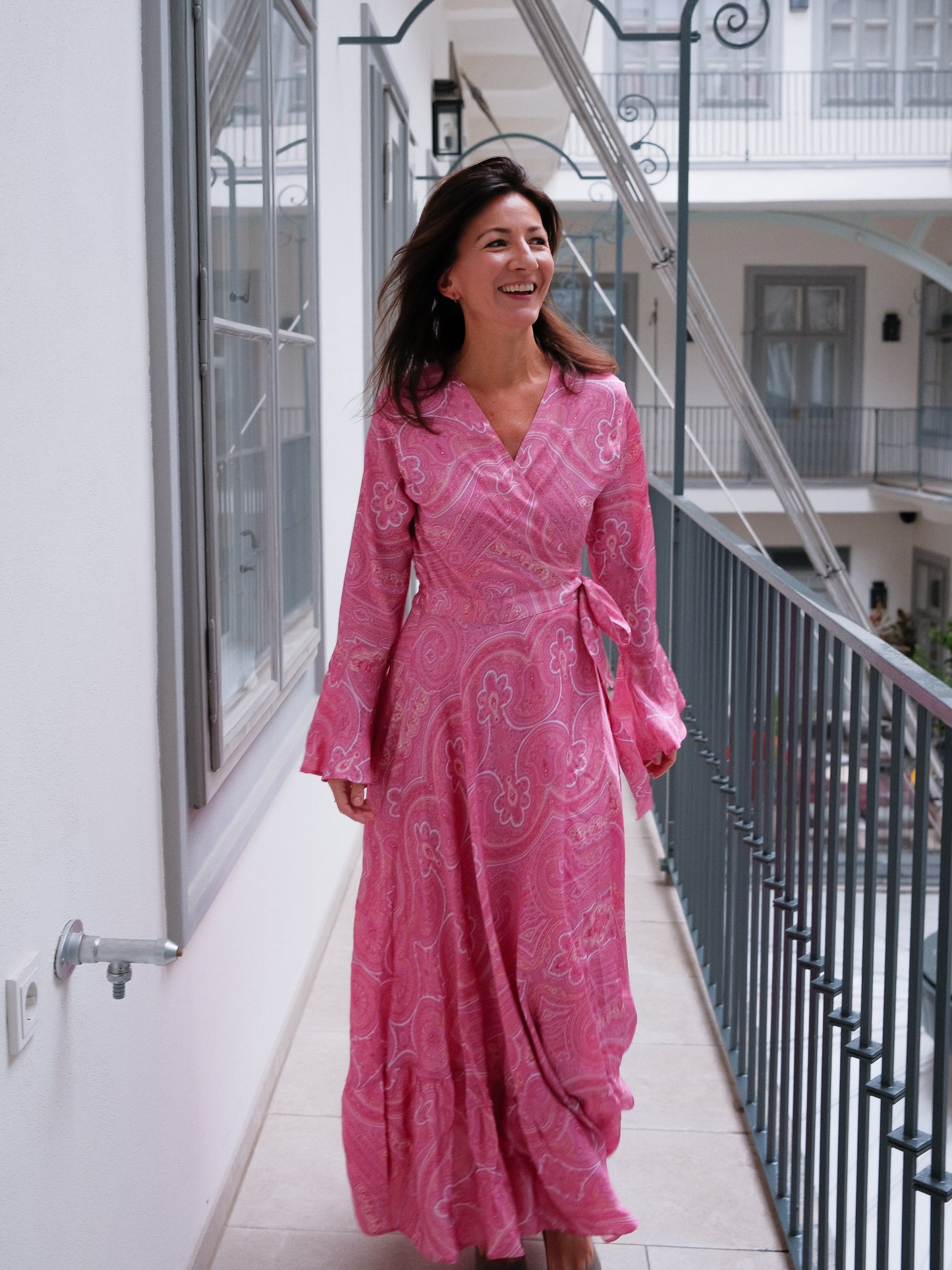 Langes Wickelkleid