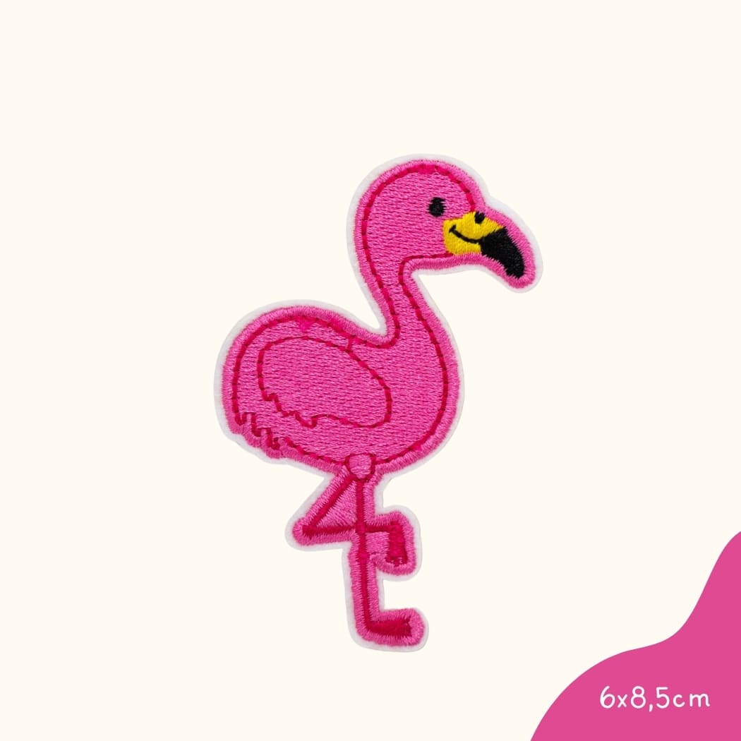 Funkey Monkey Bügelbild – Flamingo pink, ideal für die kreative und lebendige Gestaltung von Kinderkleidung.
