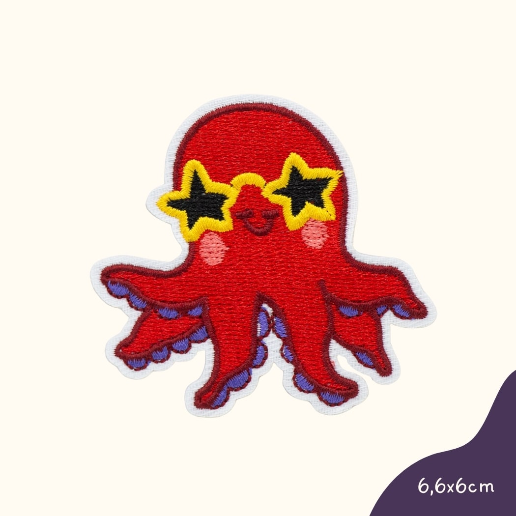 Bügelbild für Kinder von Funkey Monkey – fröhlicher, verspielter Oktopus, perfekt zur individuellen Gestaltung von Kleidung