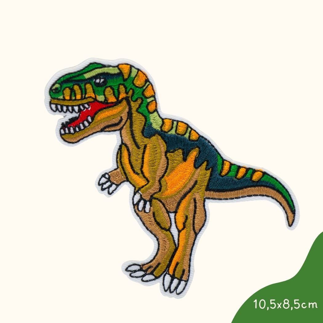 Funkey Monkey Bügelbild – Gefährlicher T-Rex Dinosaurier, ideal für die kreative und kraftvolle Gestaltung von Kinderkleidung mit einem wilden T-Rex-Design.