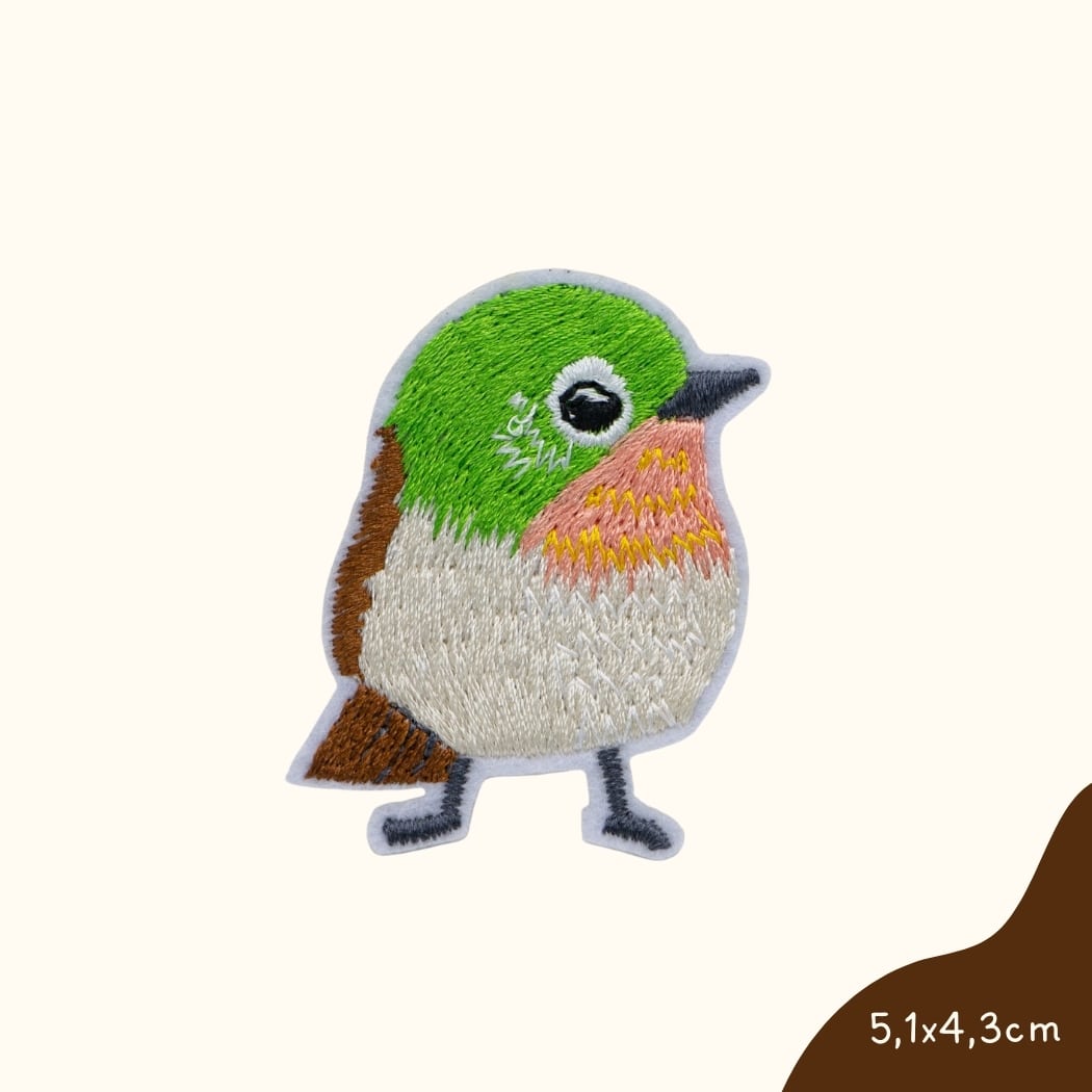 Funkey Monkey Bügelbild – Kleiner Vogel, ideal zur kreativen und verspielten Gestaltung von Kinderkleidung.
