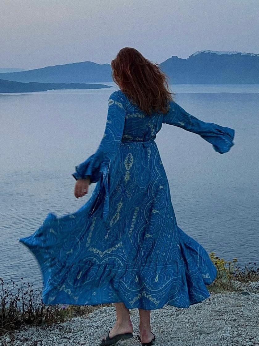 Langes Wickelkleid