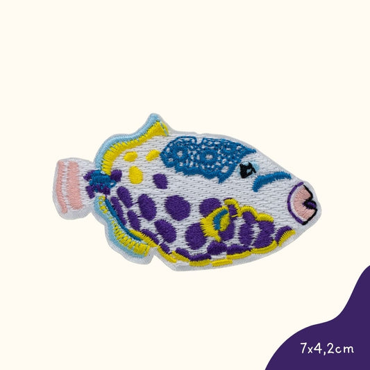Funkey Monkey Bügelbild – Blubbi Fisch, ideal zur kreativen Gestaltung von Kinderkleidung mit einem fröhlichen Fischdesign.
