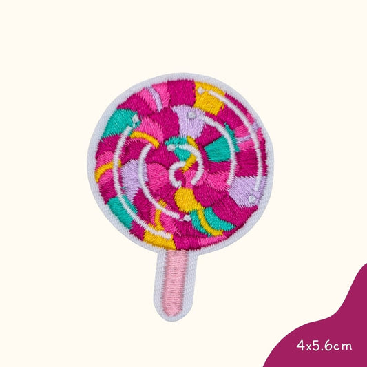 Funkey Monkey Bügelbild – Bunter Lollipop, ideal zur kreativen und individuellen Gestaltung von Kinderkleidung.