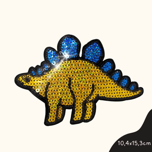 Funkey Monkey Bügelbild – Dinosaurier Pailletten, ideal für die kreative und funkelnde Gestaltung von Kinderkleidung.