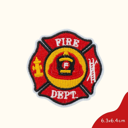 Bügelbild für Kinder – Feuerwehr-Abzeichen in klassischem Design, perfekt zur individuellen Gestaltung von Kleidung