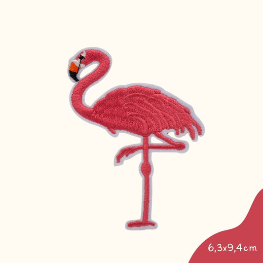 Bügelbild für Kinder von Funkey Monkey – eleganter pinker Flamingo, perfekt zur individuellen Gestaltung von Kleidung