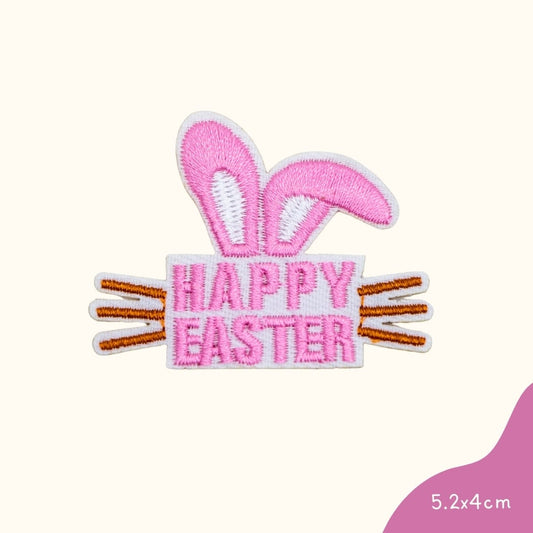 Funkey Monkey Bügelbild – „Frohe Ostern“ Schriftzug, ideal zur kreativen und festlichen Gestaltung von Kinderkleidung.