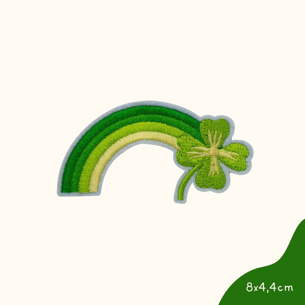 Bügelbild für Kinder von Funkey Monkey – leuchtender Regenbogen mit funkelnden Details, perfekt zur individuellen Gestaltung von Kleidung