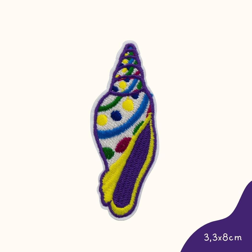 Funkey Monkey Bügelbild – Muschel violette, ideal zur kreativen und individuellen Gestaltung von Kinderkleidung.