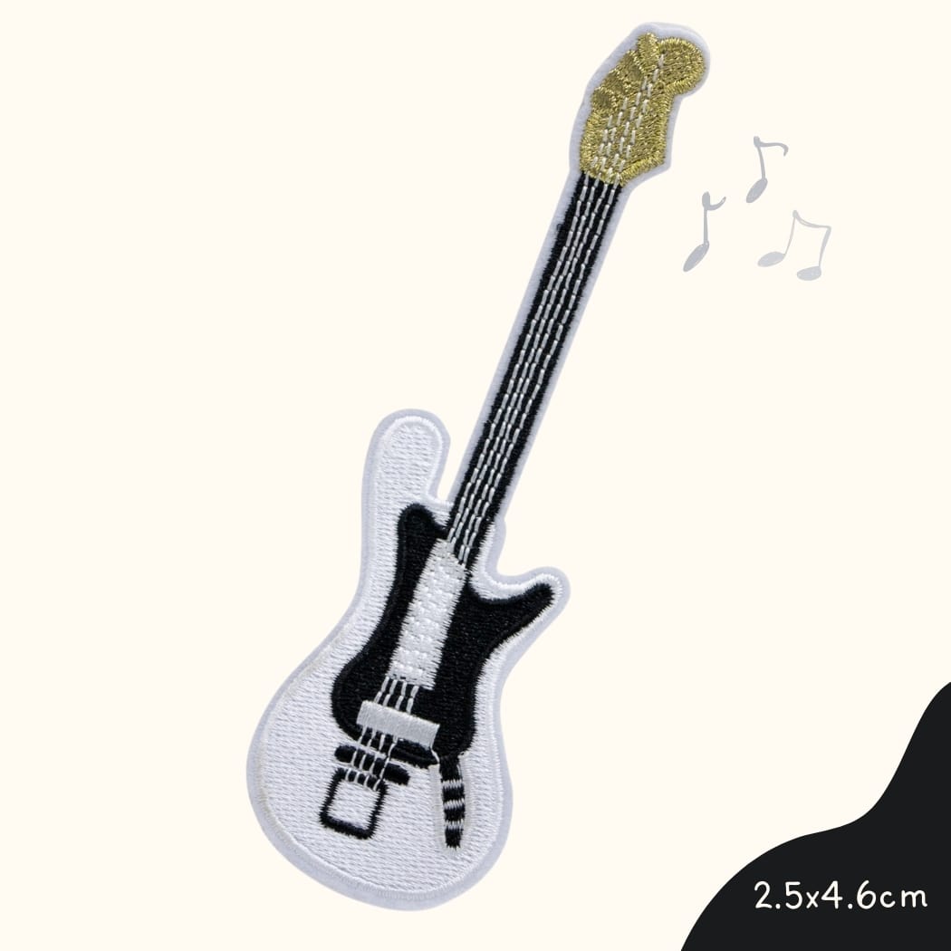 Funkey Monkey Bügelbild – Rockstar Gitarre, ideal zur kreativen und individuellen Gestaltung von Kinderkleidung.